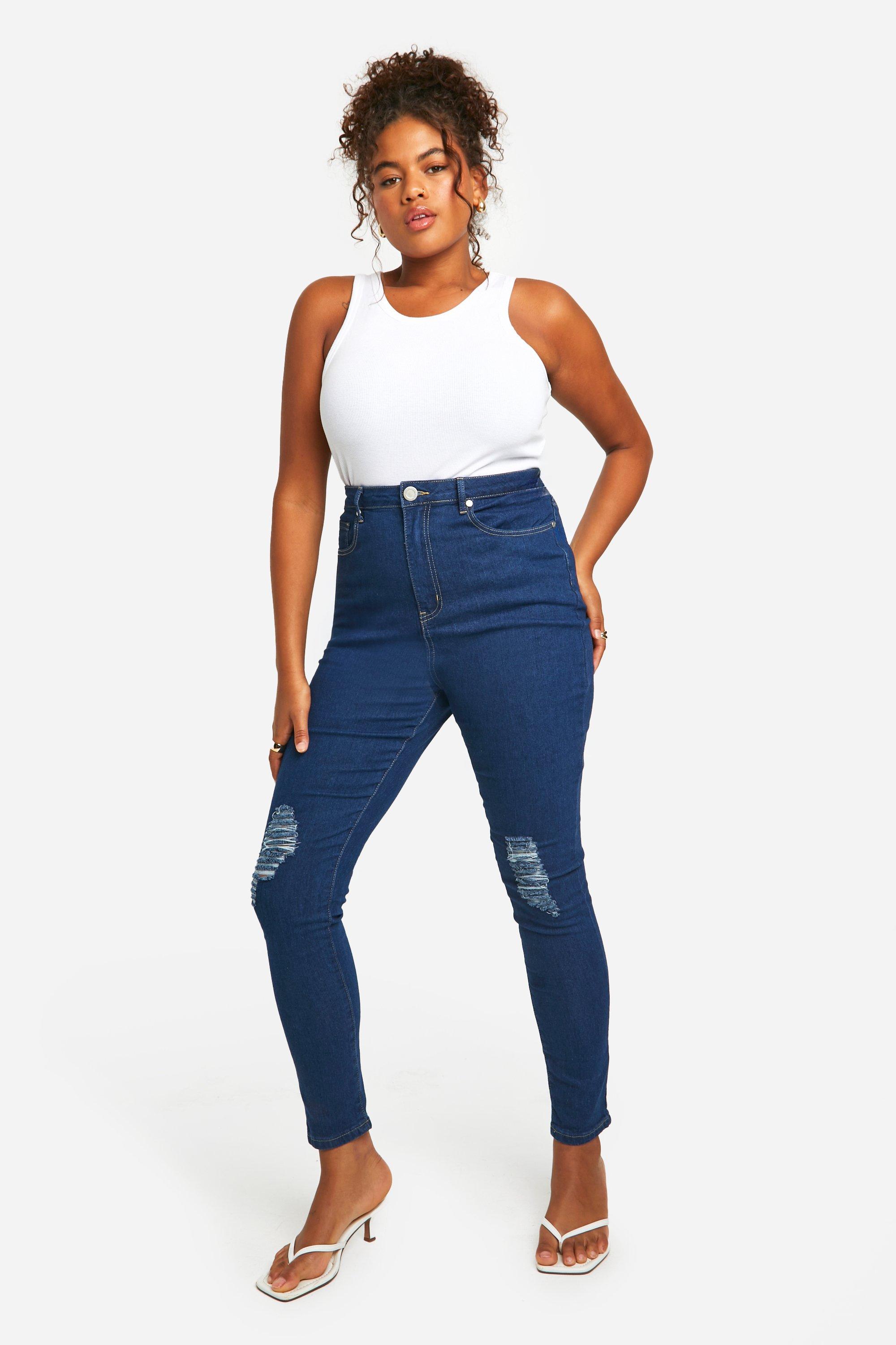 Plus size hot sale ripped jeans canada